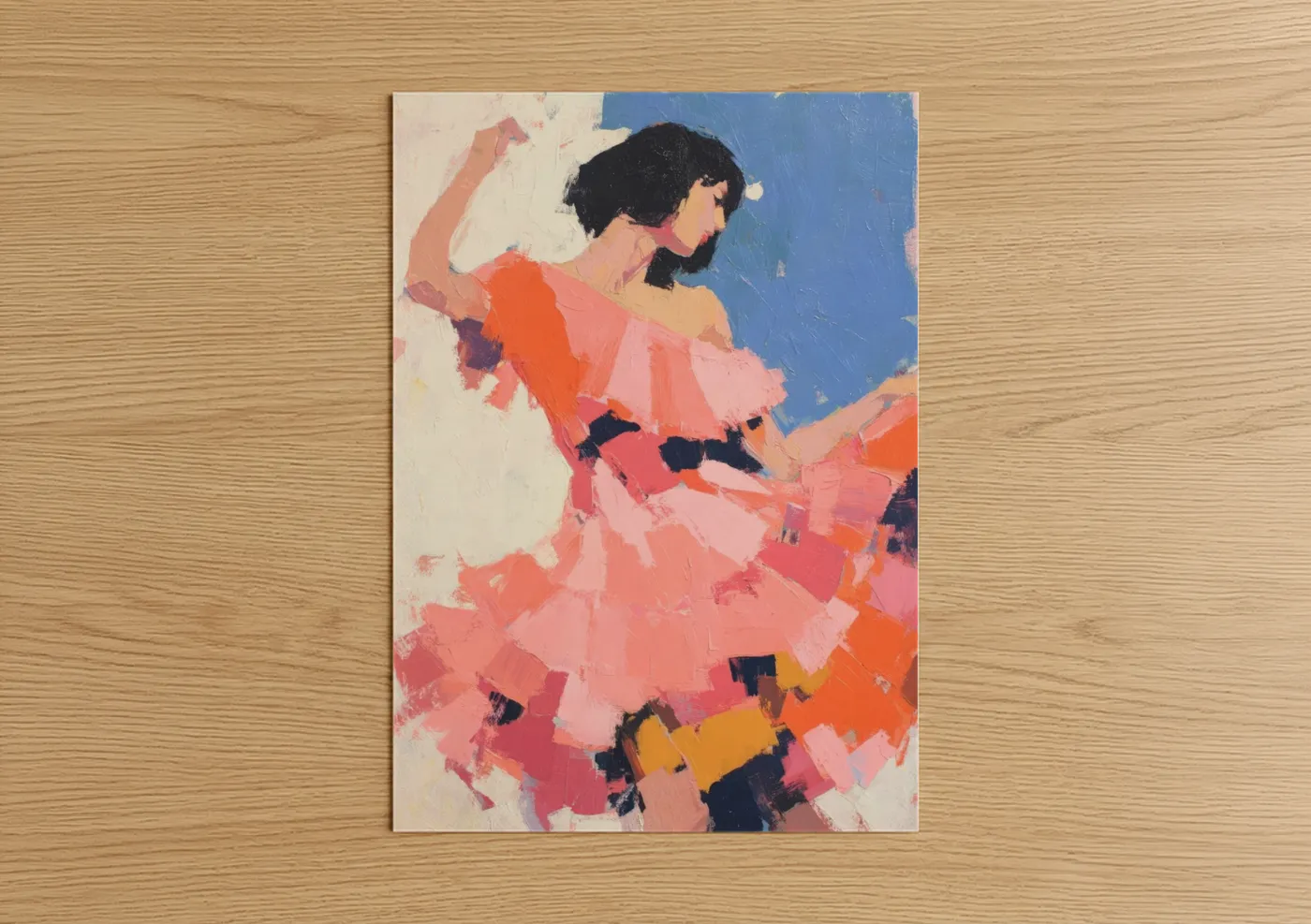 Vibrant Salsa Dancer Abstract Wall Art