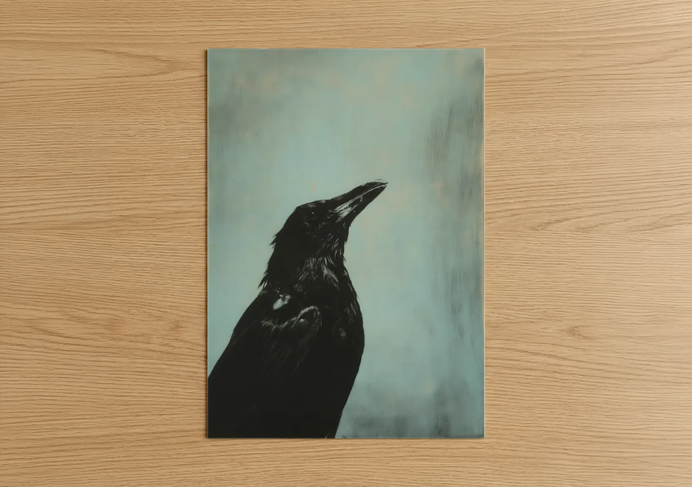 Black Raven Portrait Minimalist Wall Art