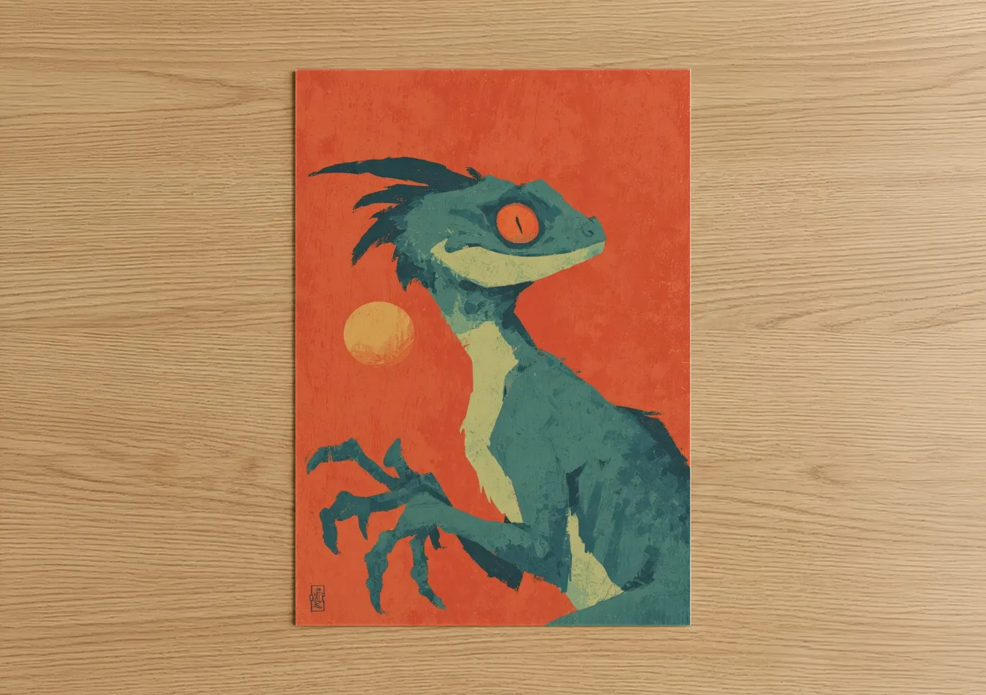 Emerald Basilisk Mythical Creature Wall Art