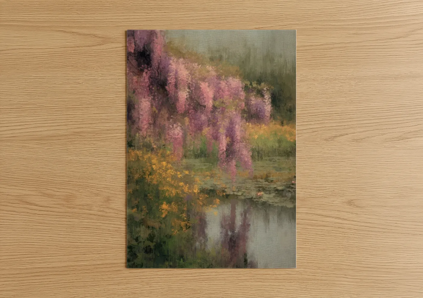 Purple Wisteria Garden Watercolor Wall Art