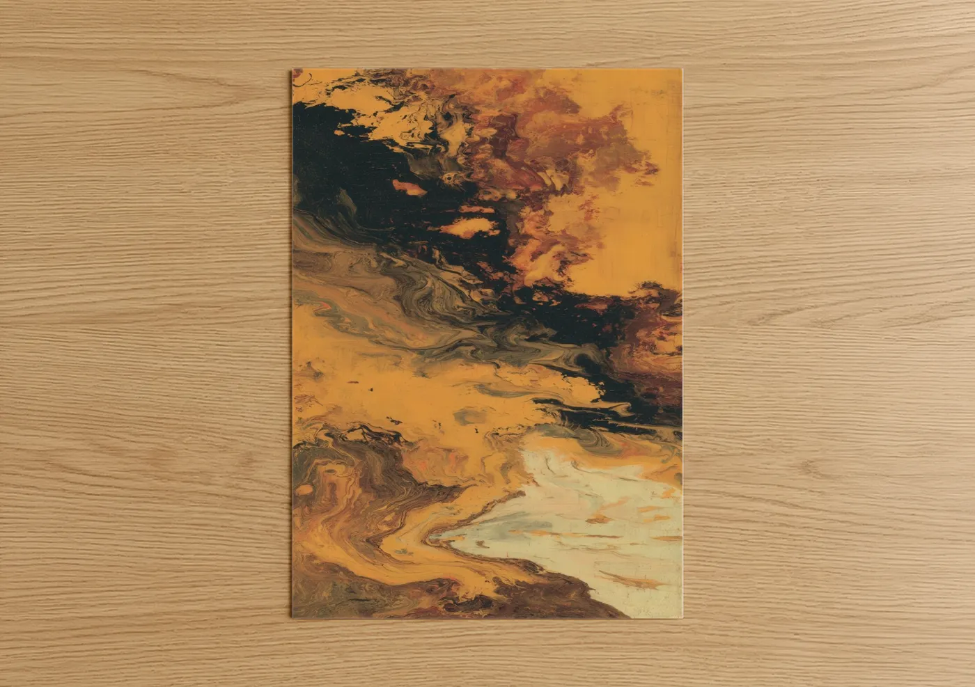 Golden Whiskey Abstract Wall Art