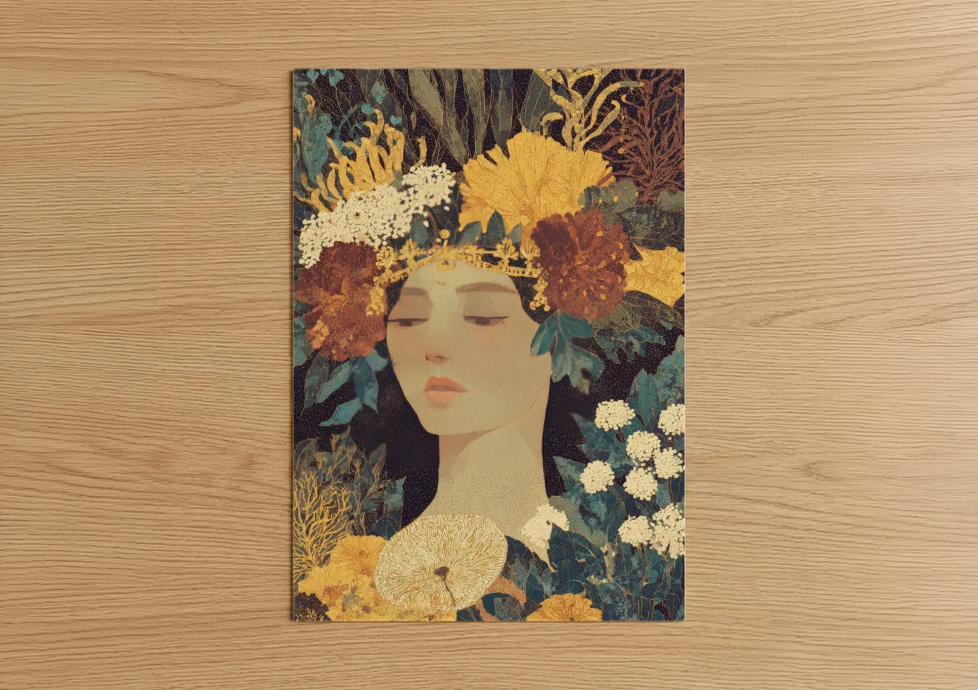 Serene Virgo Zodiac Floral Wall Art