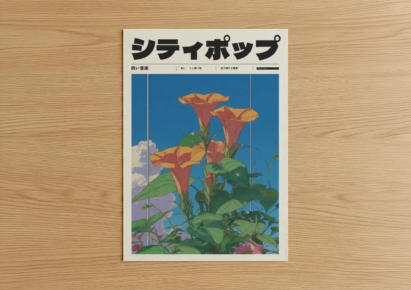 Showa Popup Vintage Anime Flowers Wall Art