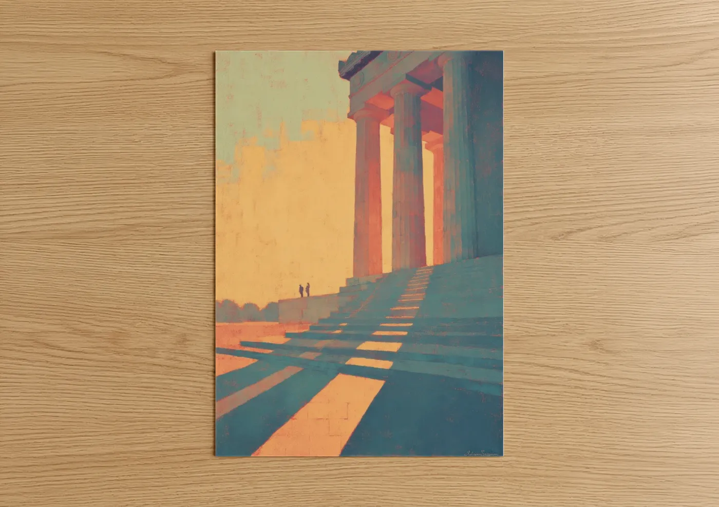 Lincoln Memorial Golden Hour Minimalist Wall Art