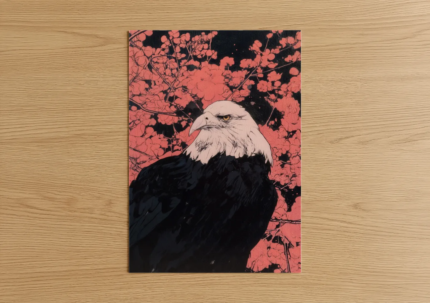 Bald Eagle Coral Contemporary Wall Art