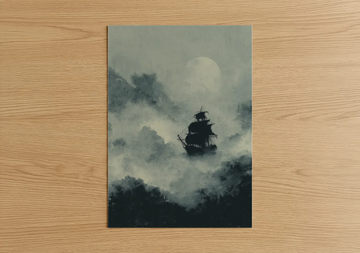 Phantom Ship Dark Fantasy Mist Wall Art