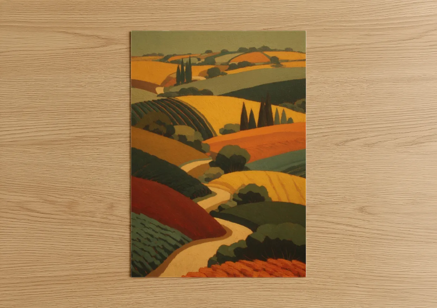 Tuscan Vineyard Rolling Hills Landscape Wall Art