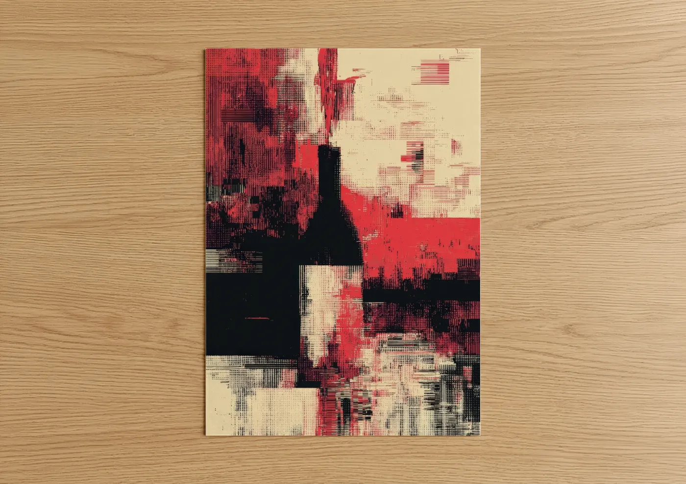 Crimson Abstract Wine Bottle Wall Art