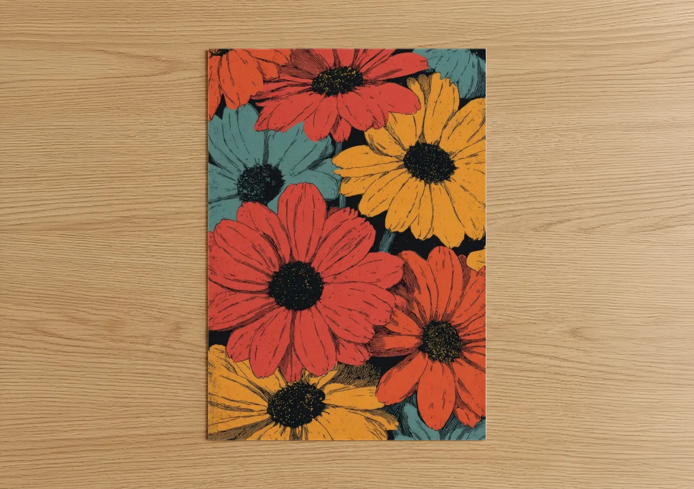 Vibrant Daisy Cluster Floral Wall Art