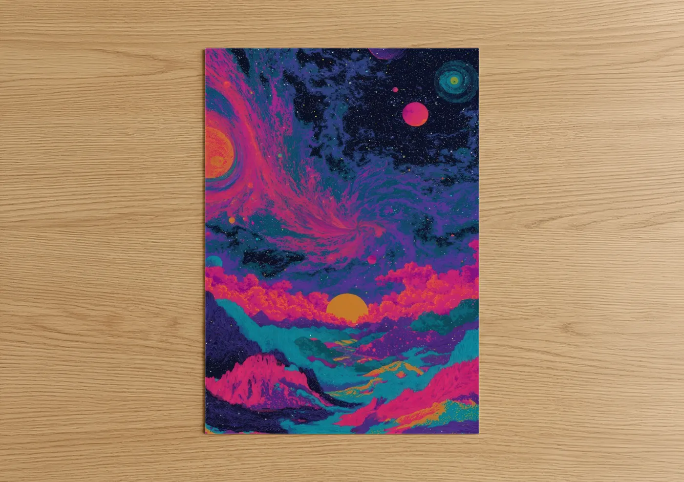 Neon Space Galaxy Dreamscape Wall Art