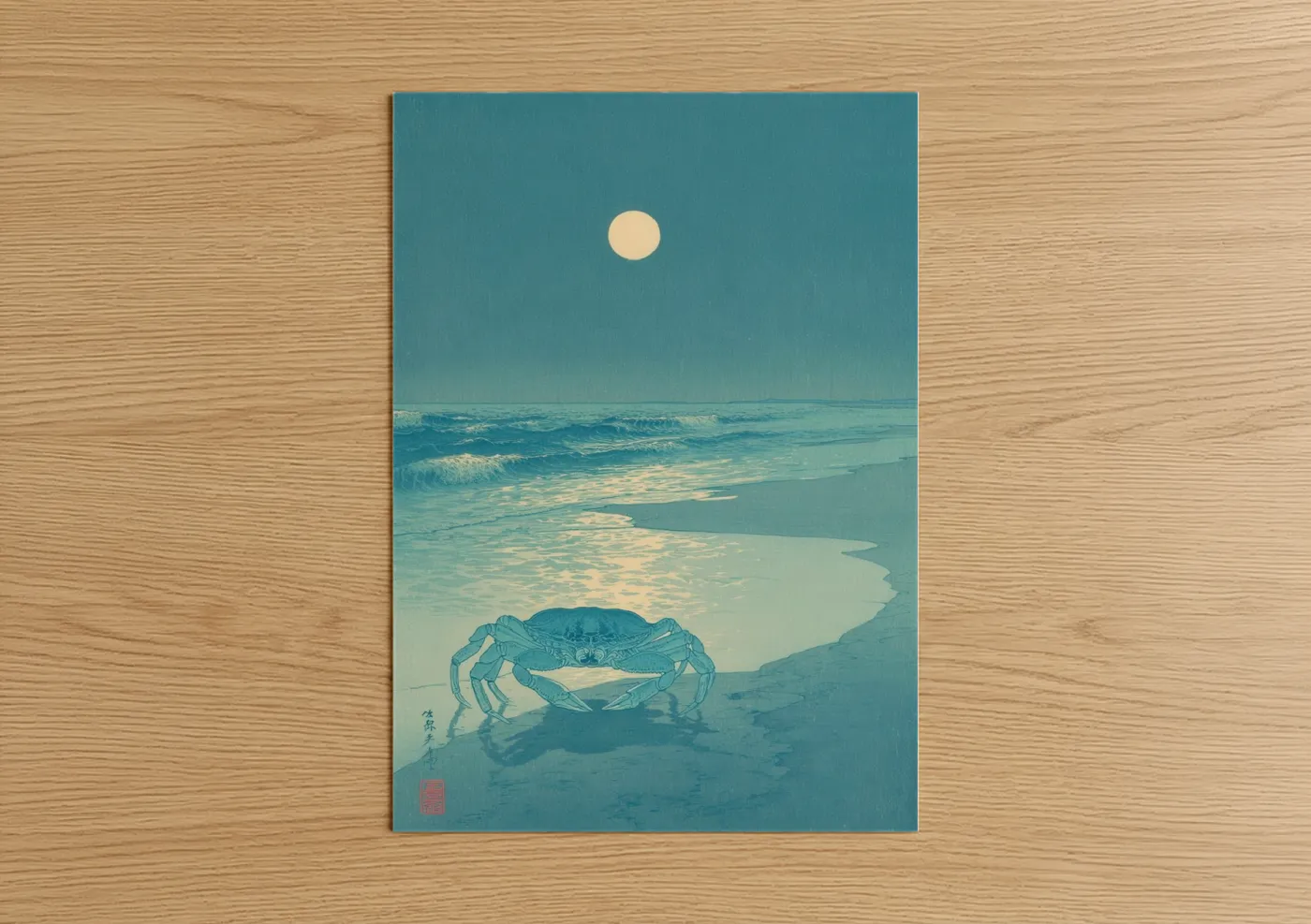 Cancer Zodiac Crab Beach Illustration Wall Art
