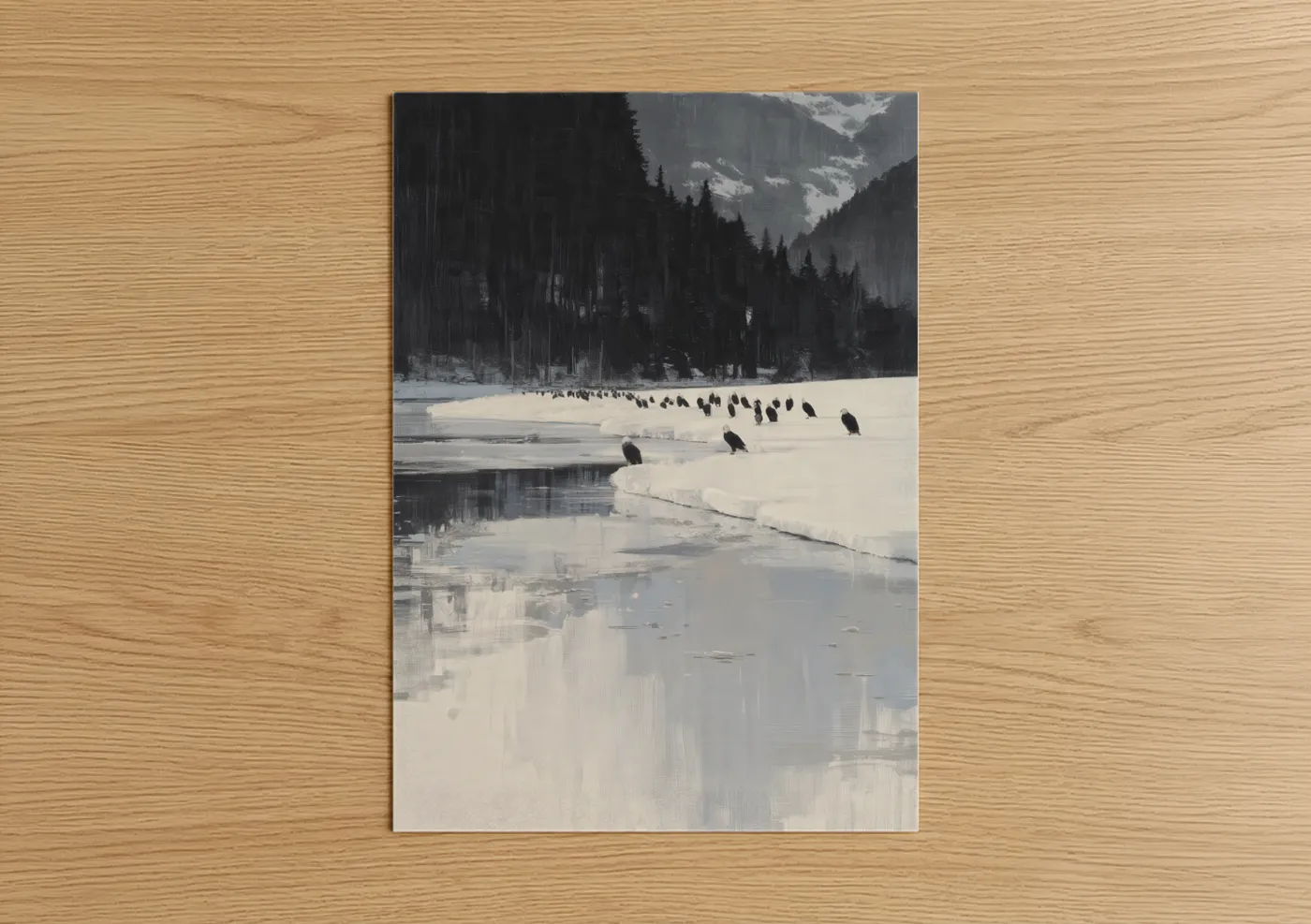Eagles Winter Landscape Snow Wall Art