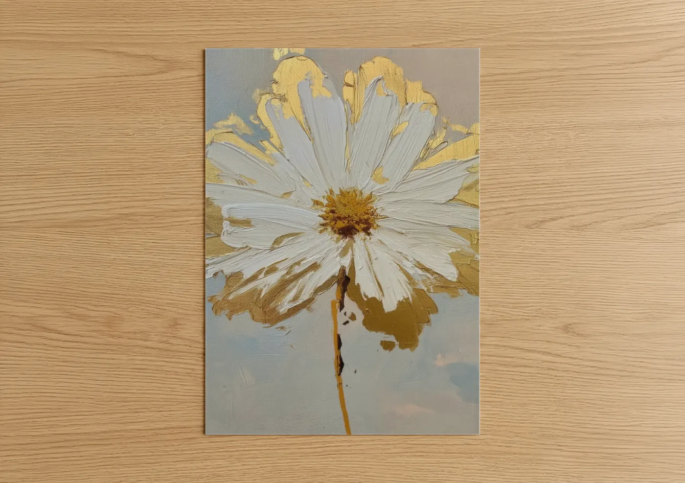 Golden Daisy Abstract Flower Wall Art