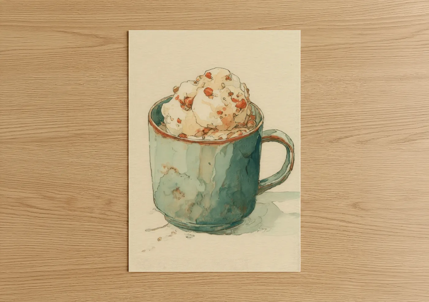 Salted Caramel Milkshake Watercolor Wall Art