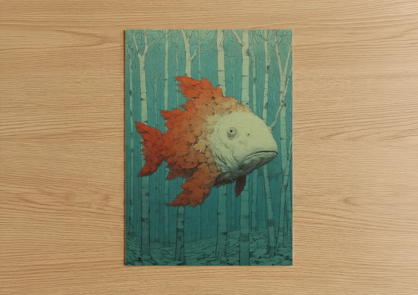 Forest Dragon Fish Woodland Wall Art