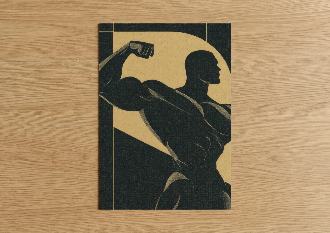 Muscular Silhouette Bodybuilding Wall Art