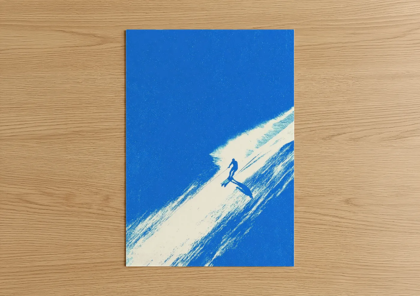 Blue Water Skiing Aerial View Art Wall Art