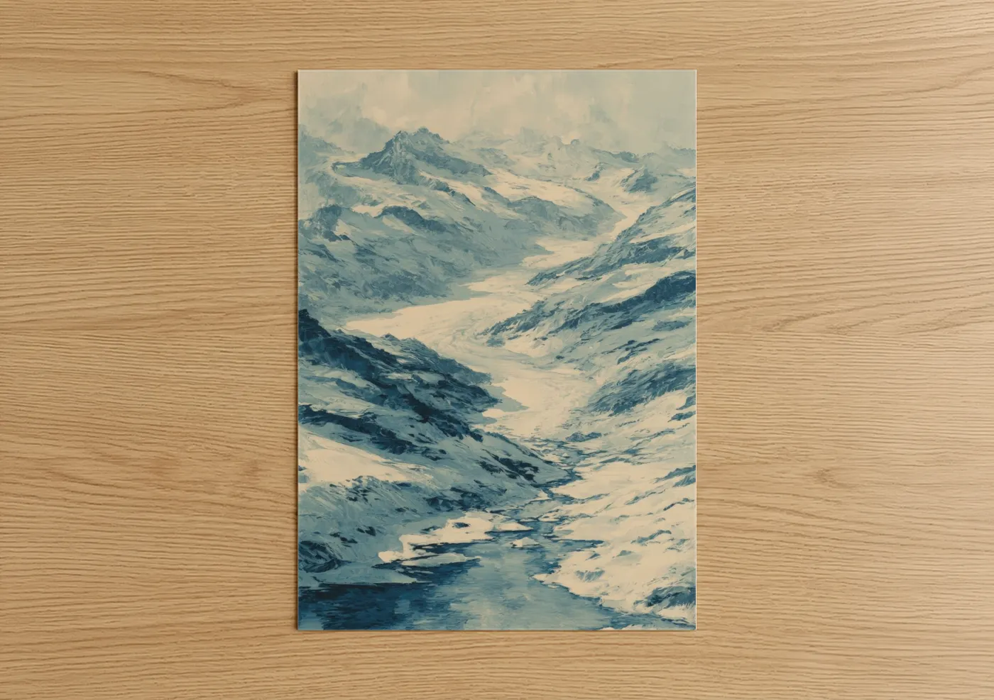Snow-Covered Alpine Glacier Valley Wall Art