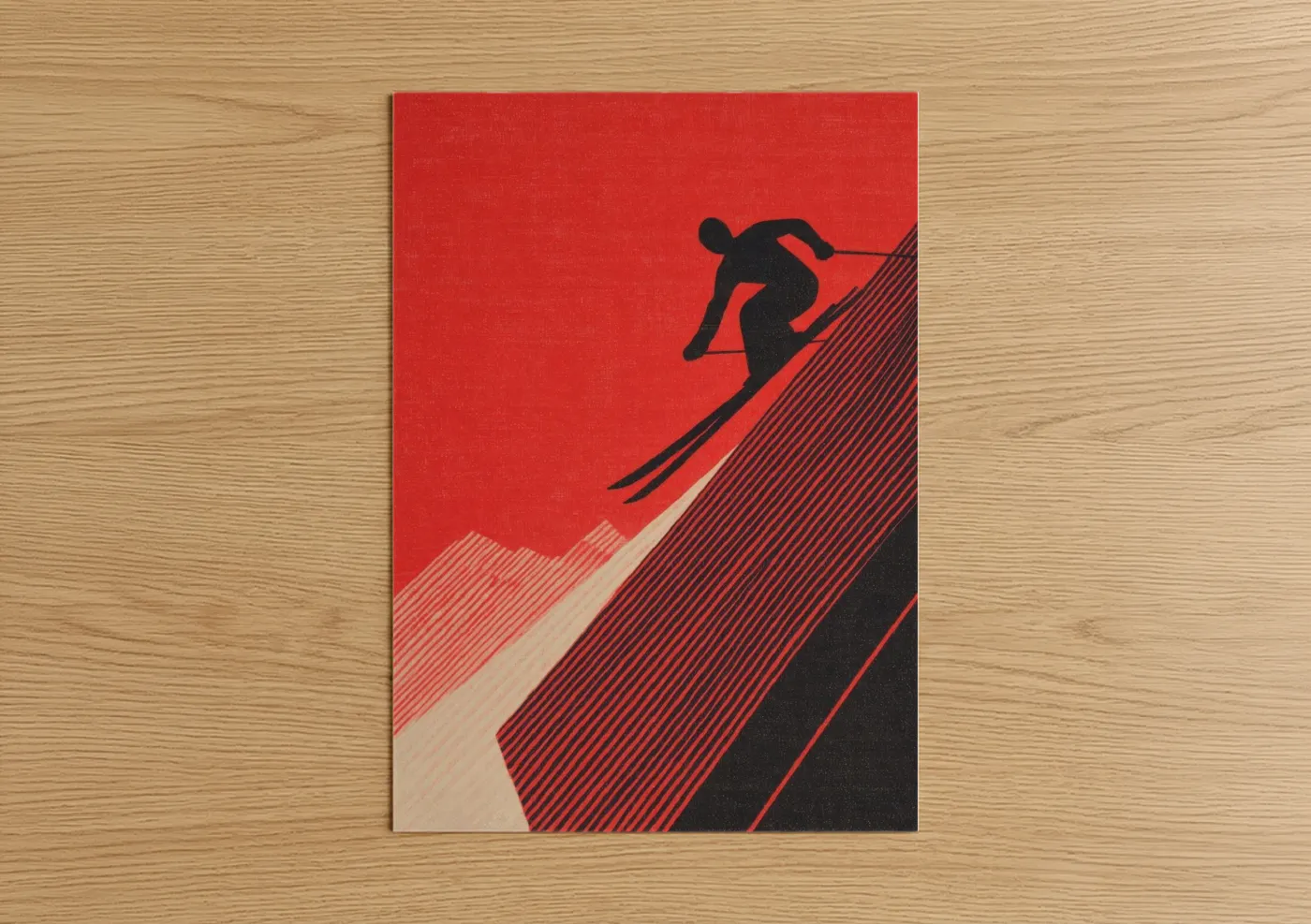 Alpine Skier Descending Slope Wall Art