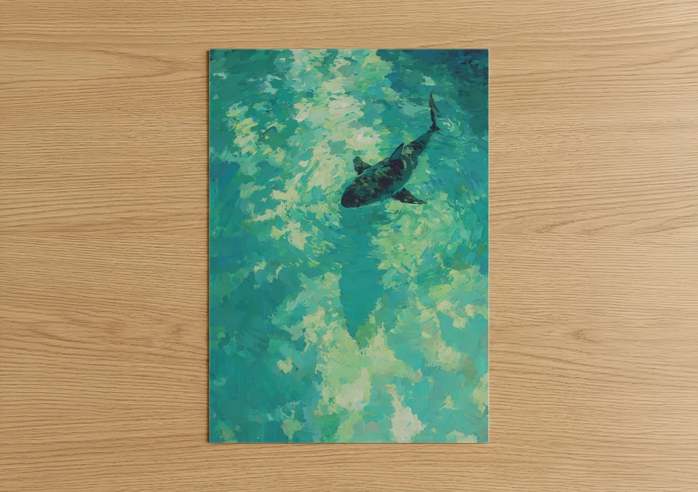 Basking Shark Turquoise Ocean Wall Art