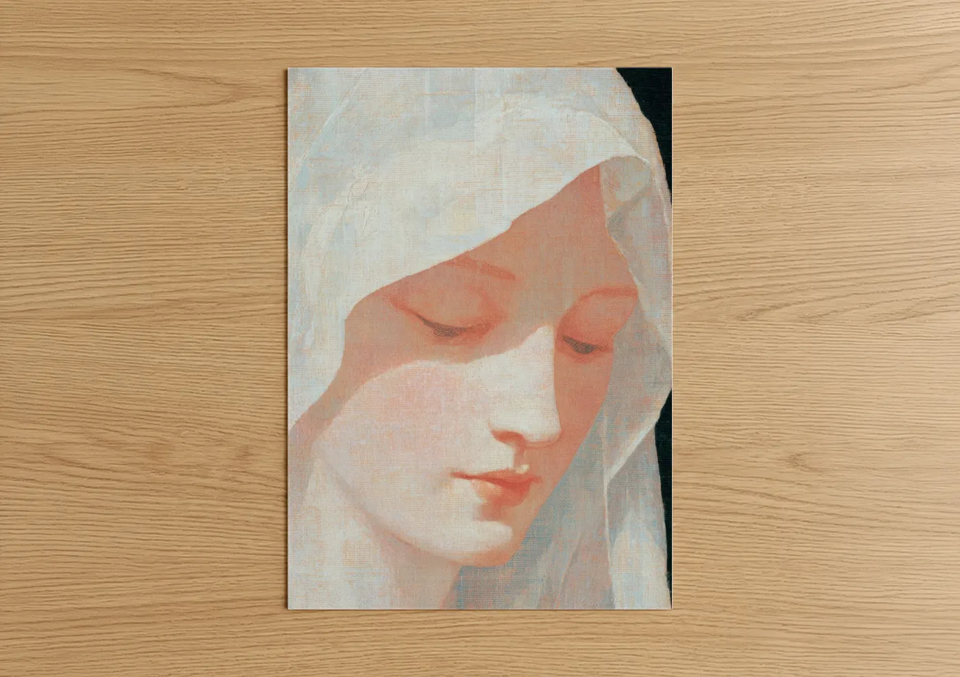 Serene Madonna Portrait Religious Wall Art