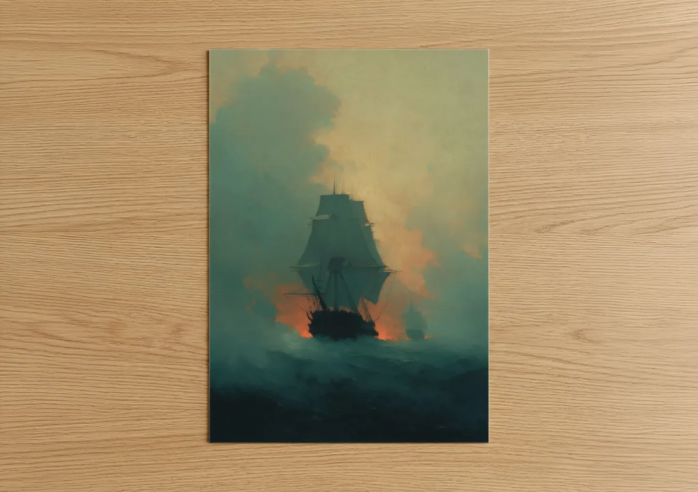 Misty Galleon Old Ship Atmospheric Wall Art