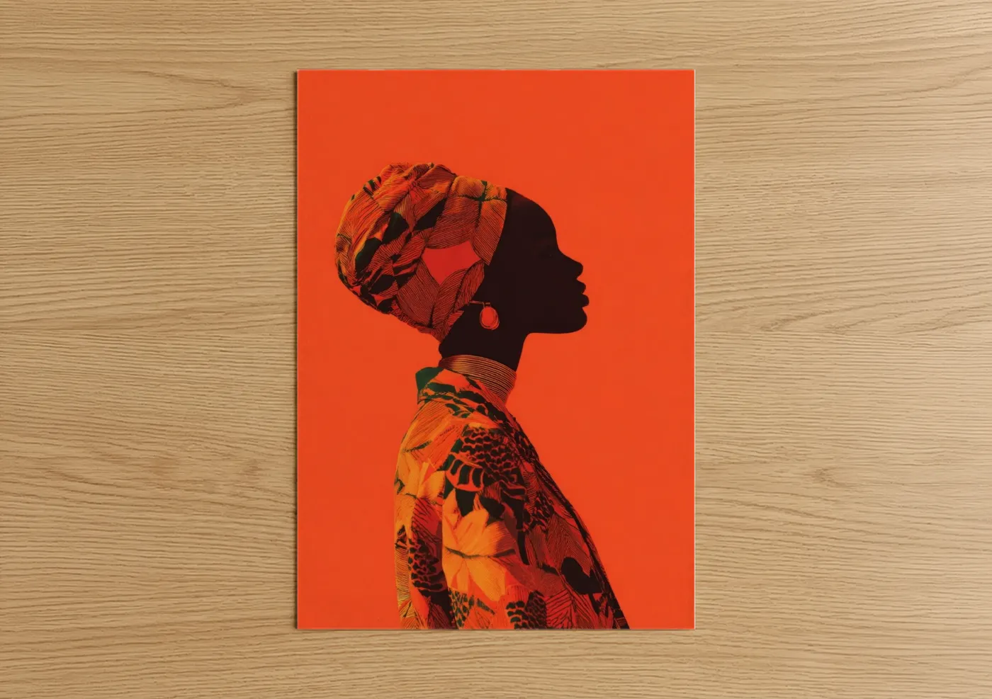 Vibrant Kwanzaa African Woman Portrait Wall Art