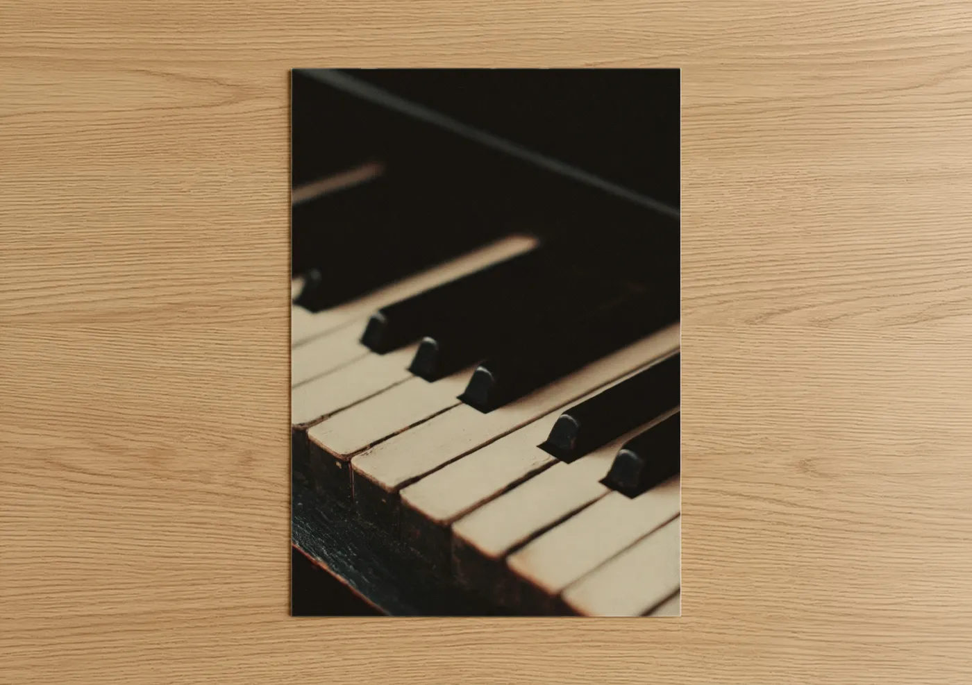 Vintage Piano Keys Close-Up Photography Wall Art