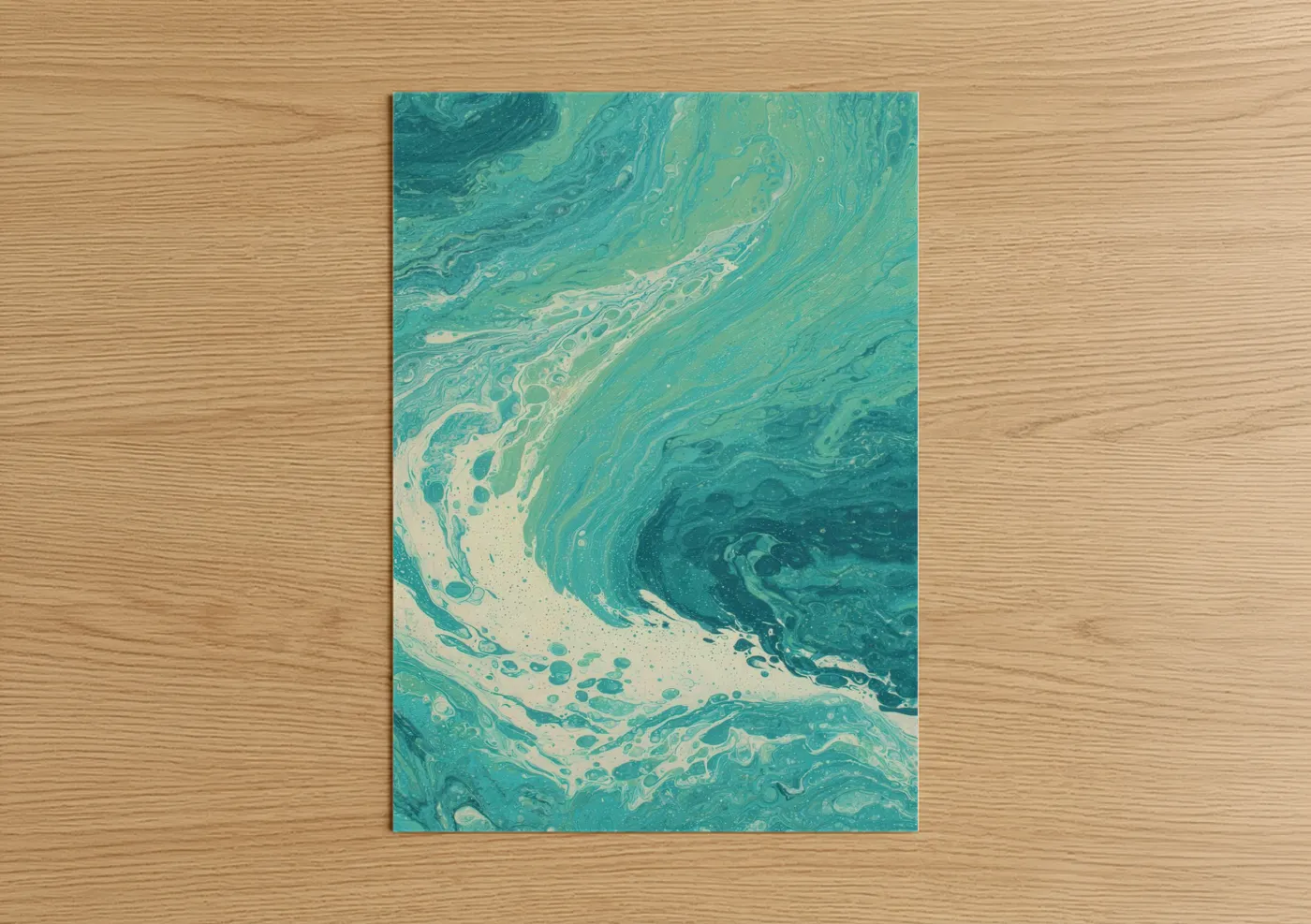 Abstract Turquoise Flow Yoga Wall Art