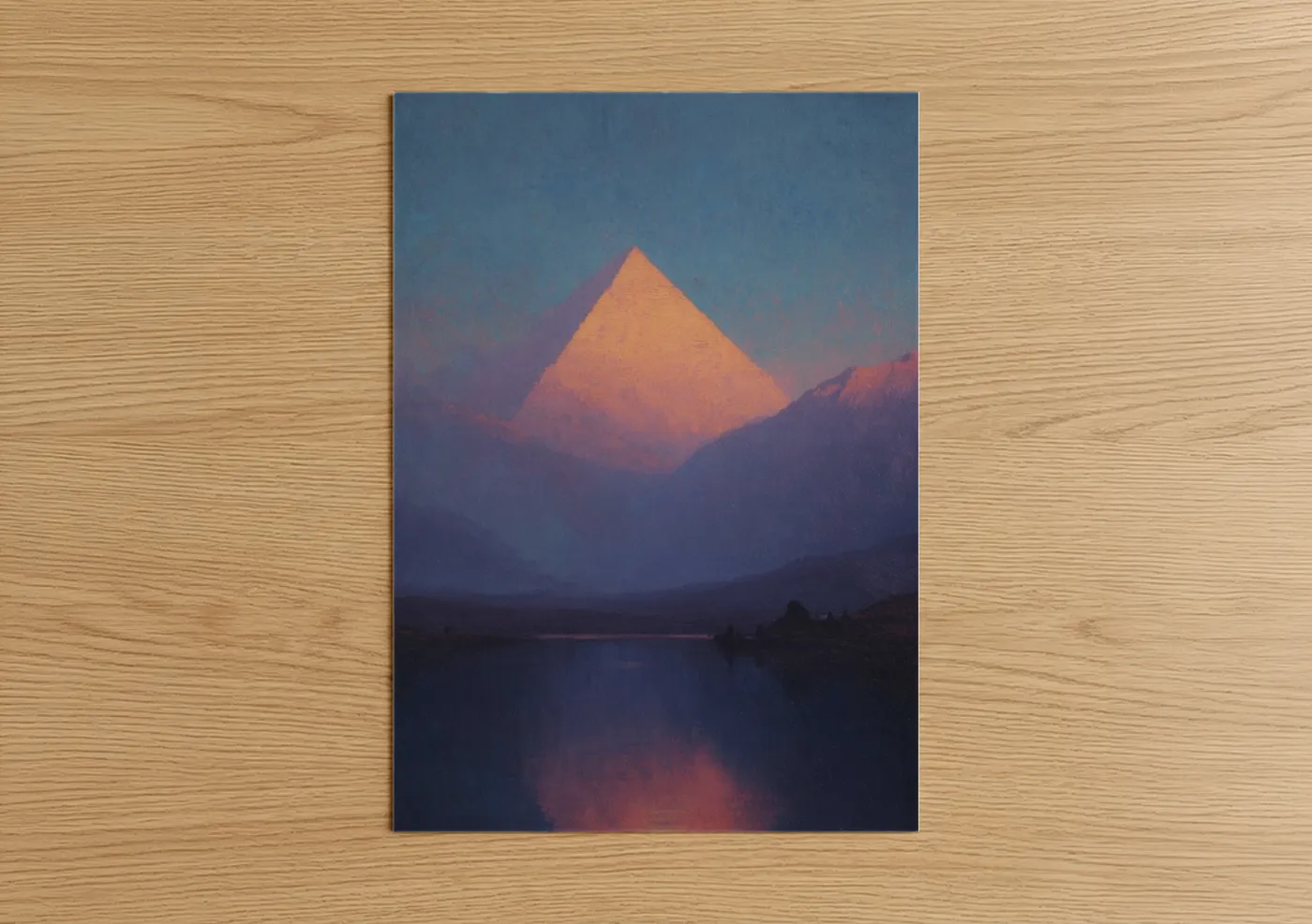 Golden Pyramid Sunrise Desert Landscape Wall Art