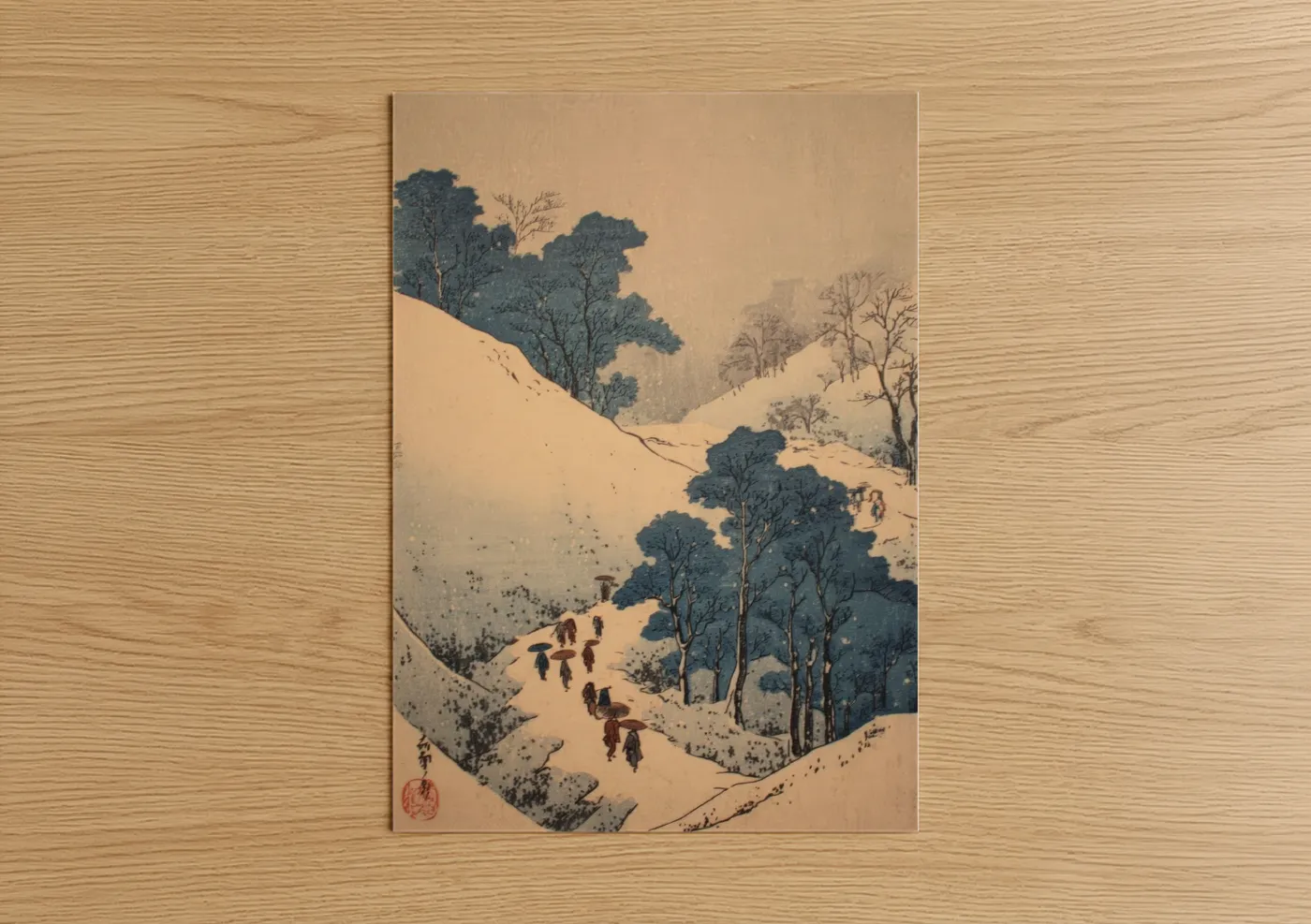 Snowy Mountain Valley Winter Landscape Wall Art