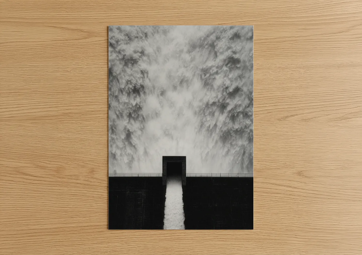 Monumental Dam Overflow Black White Wall Art
