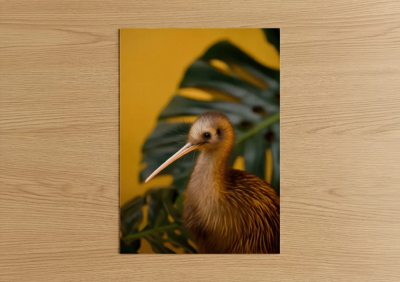 Golden Kiwi Bird Portrait Wildlife Wall Art