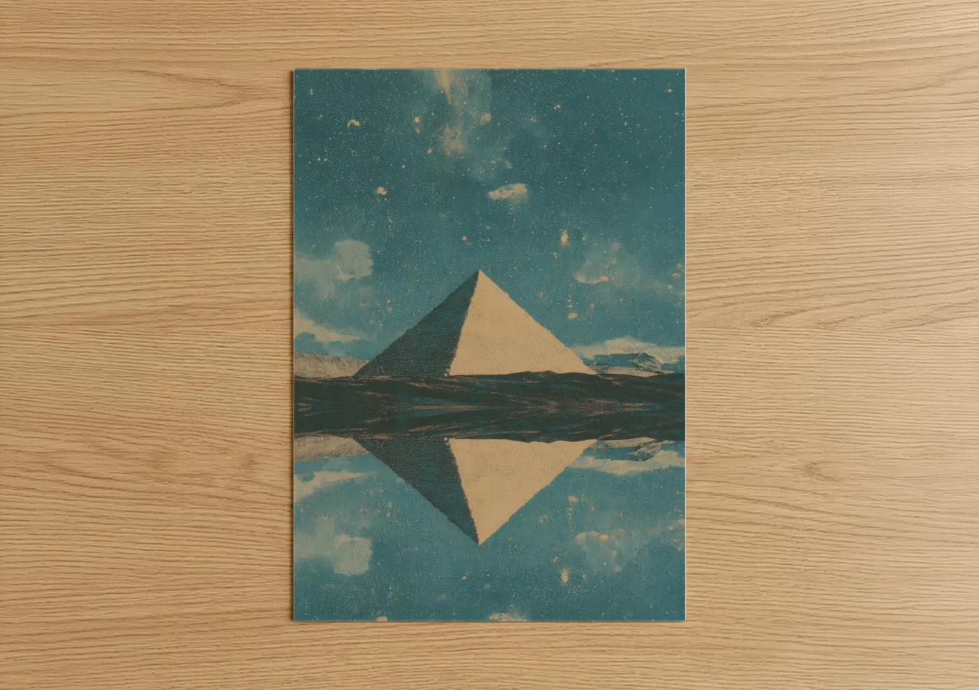 Great Pyramid Giza Reflection Vintage Wall Art