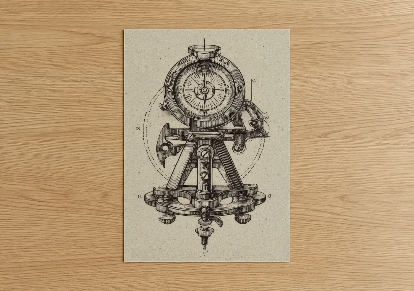 Vintage Sextant Navigation Instrument Wall Art