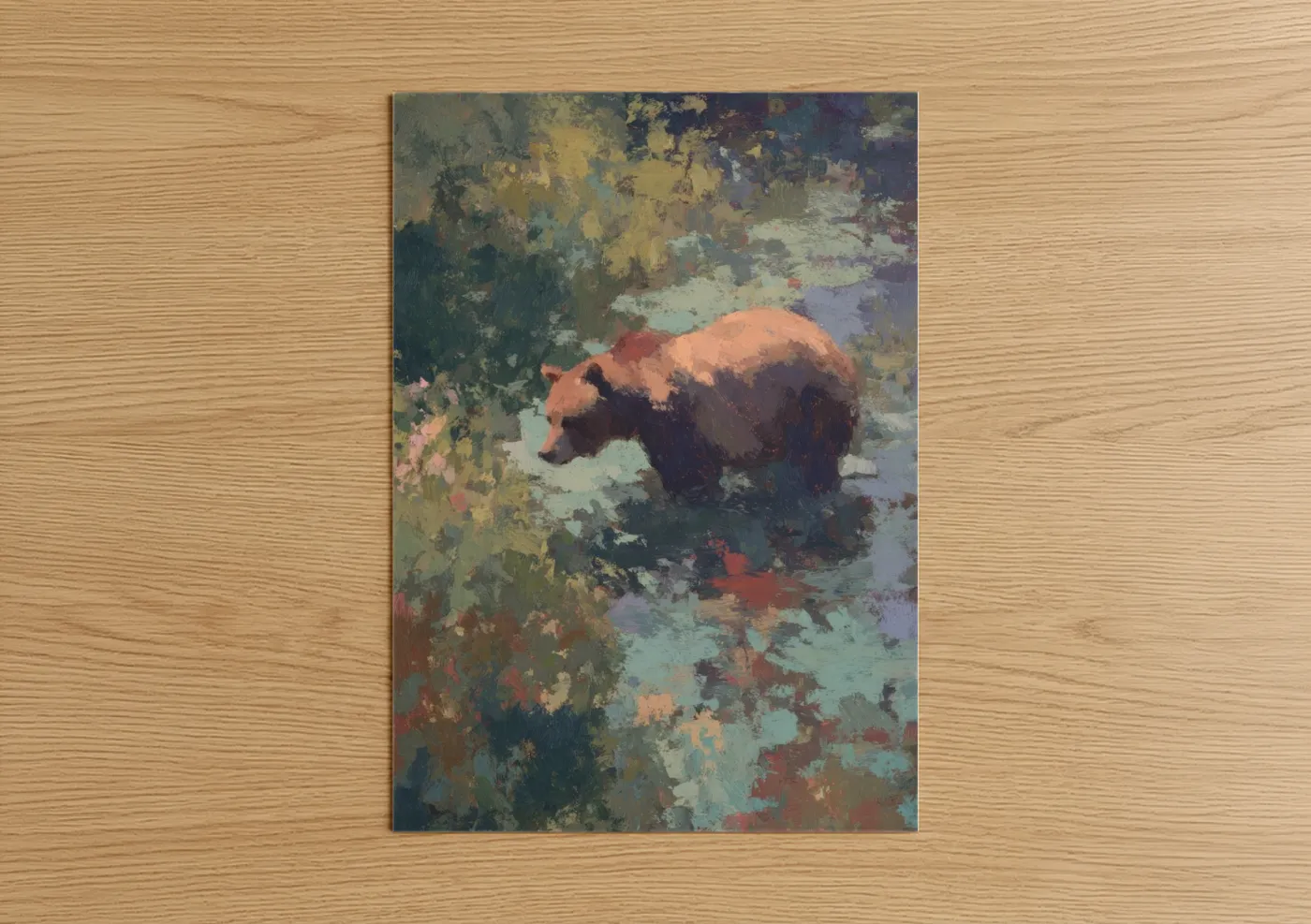 Russet Grizzly Bear Abstract Expressionism Wall Art