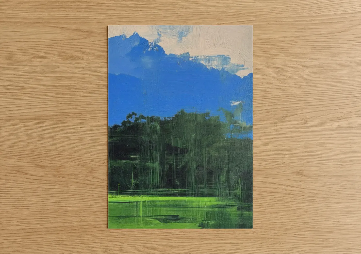 Azure Wetlands Abstract Landscape Wall Art