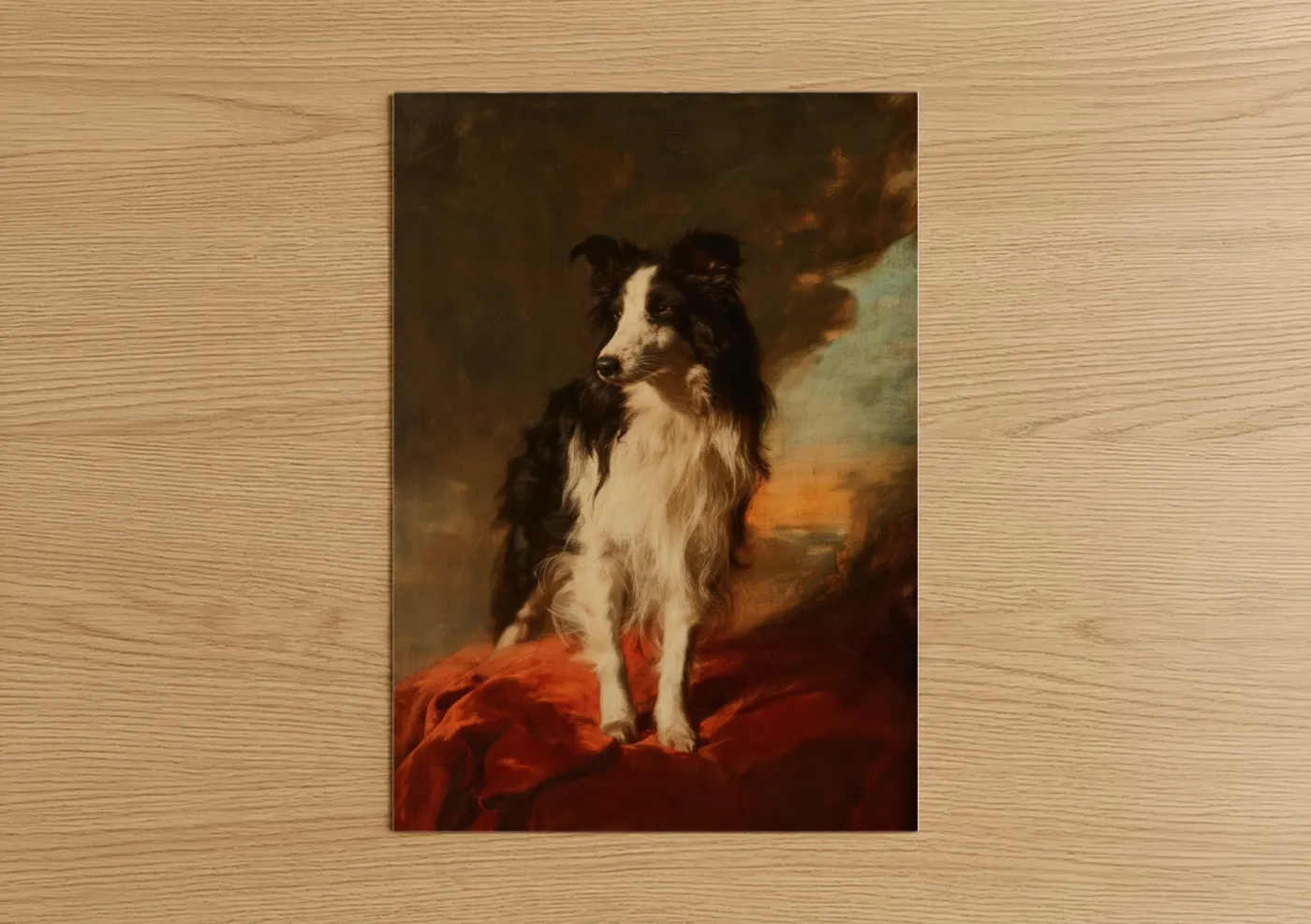 Elegant Collie Portrait Classic Oil Painting Wall Art