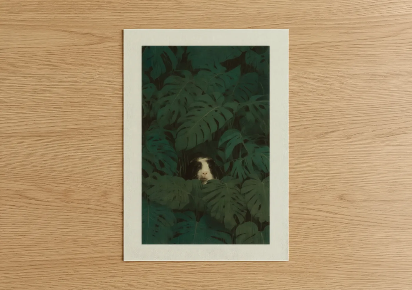 Guinea Pig in Monstera Leaves Garden Wall Art