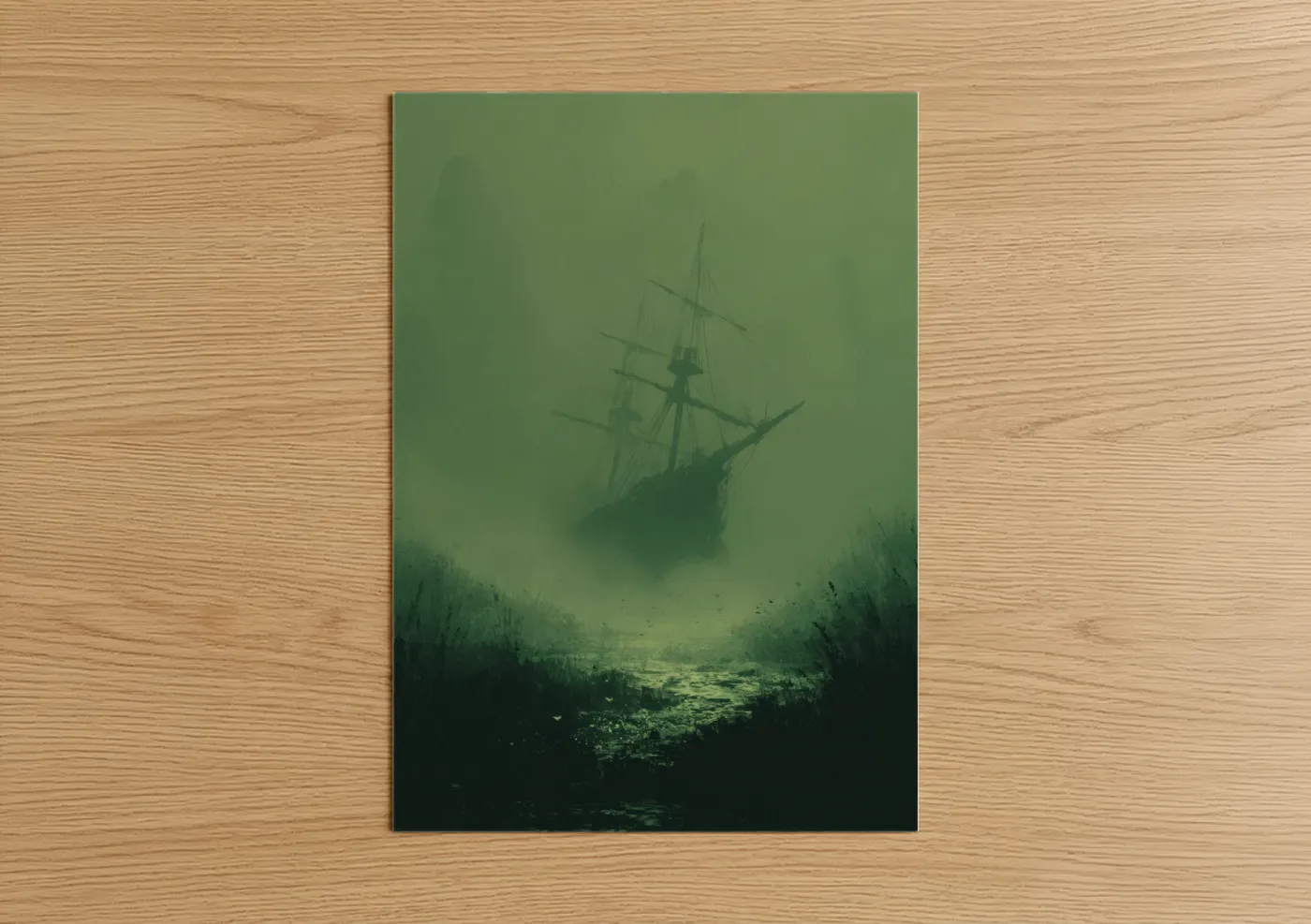 Sunken Galleon Misty Shipwreck Wall Art