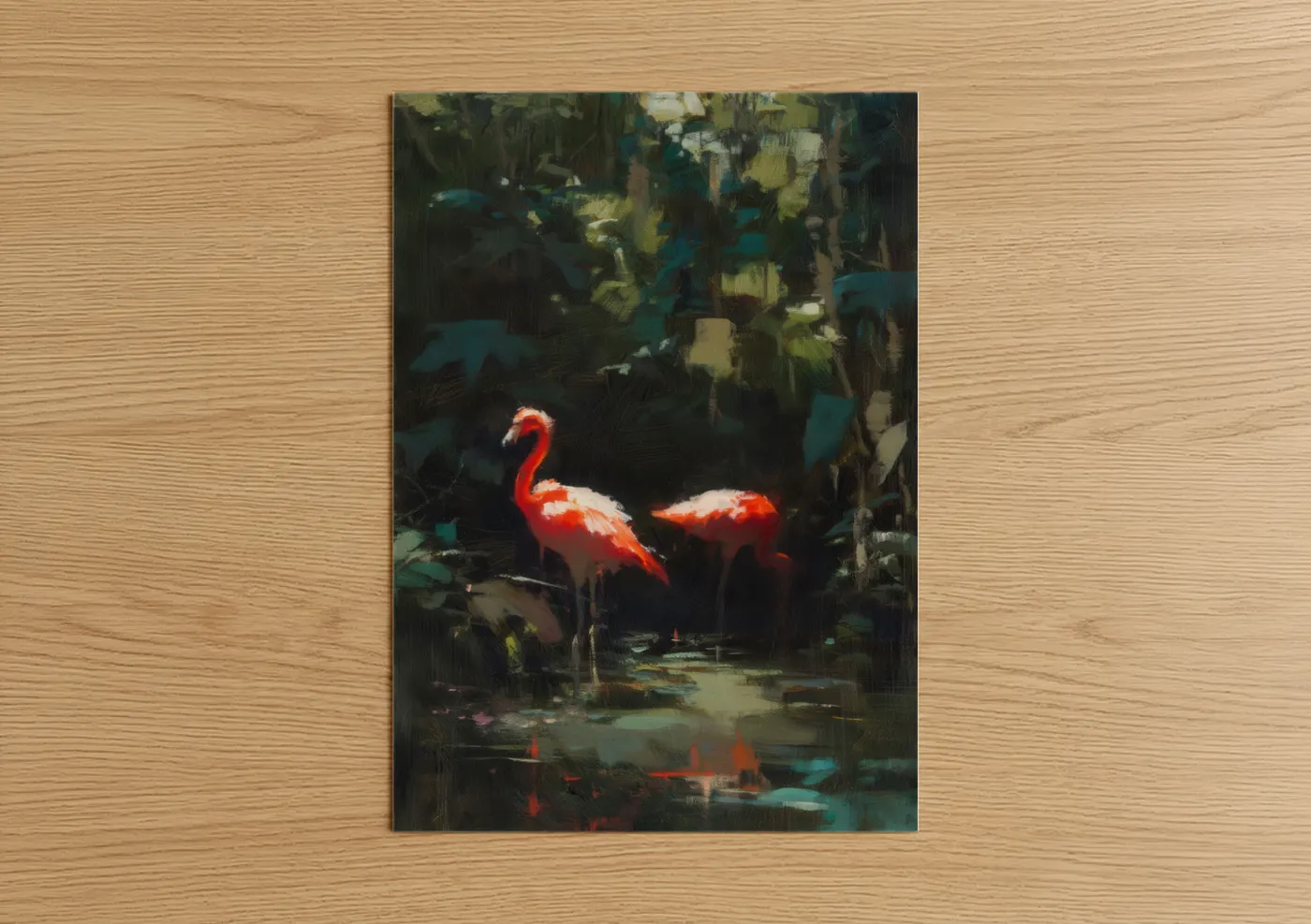 Luminous Flamingo Neon Wildlife Wall Art