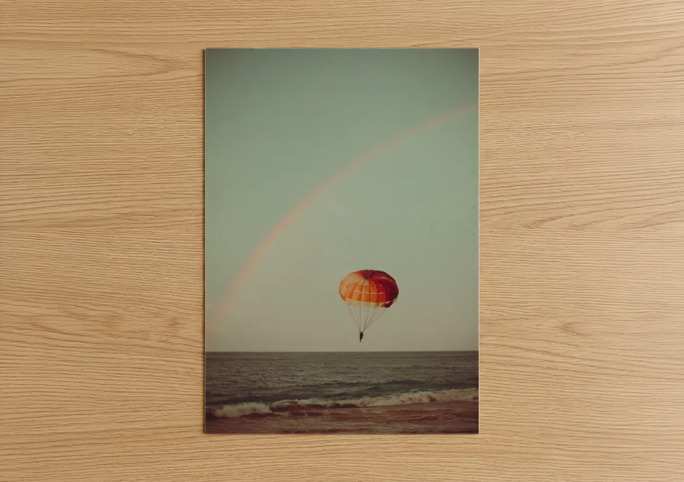Red Parasailing Sunset Ocean Adventure Wall Art