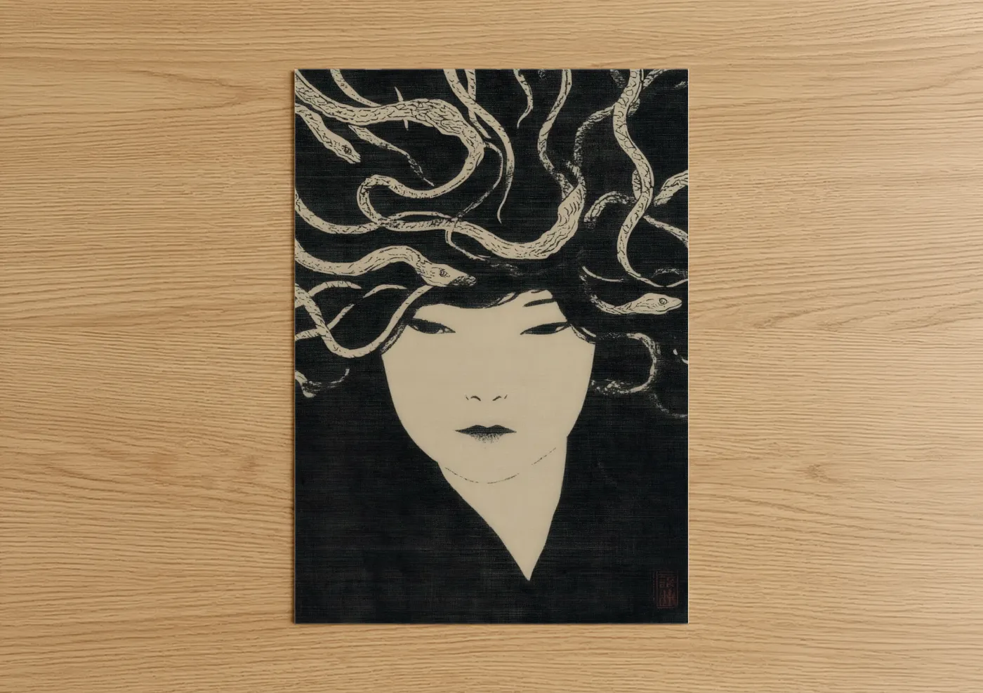 Medusa Serpent Hair Mythical Portrait Wall Art