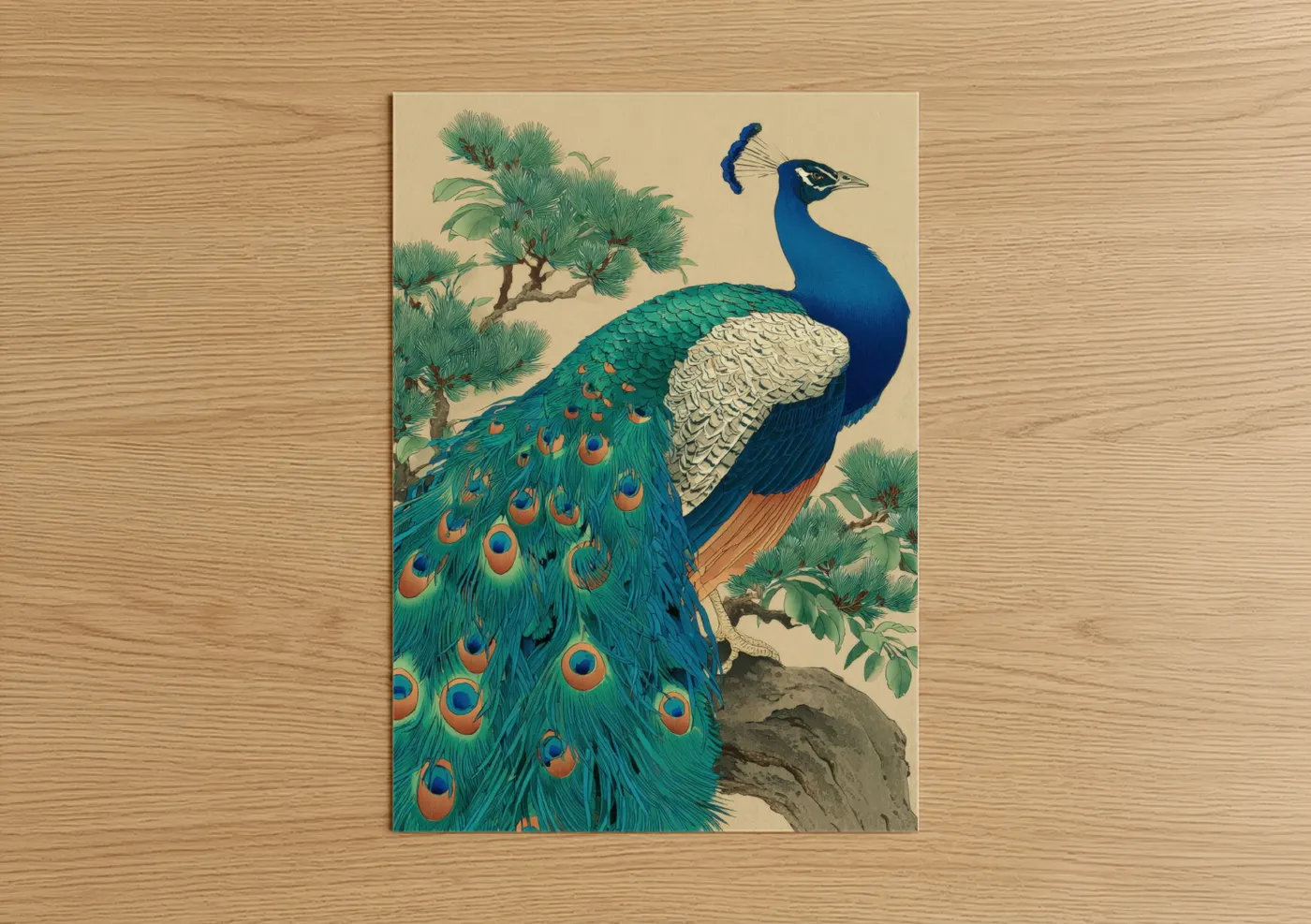 Jeweled Peacock Oriental Wall Art