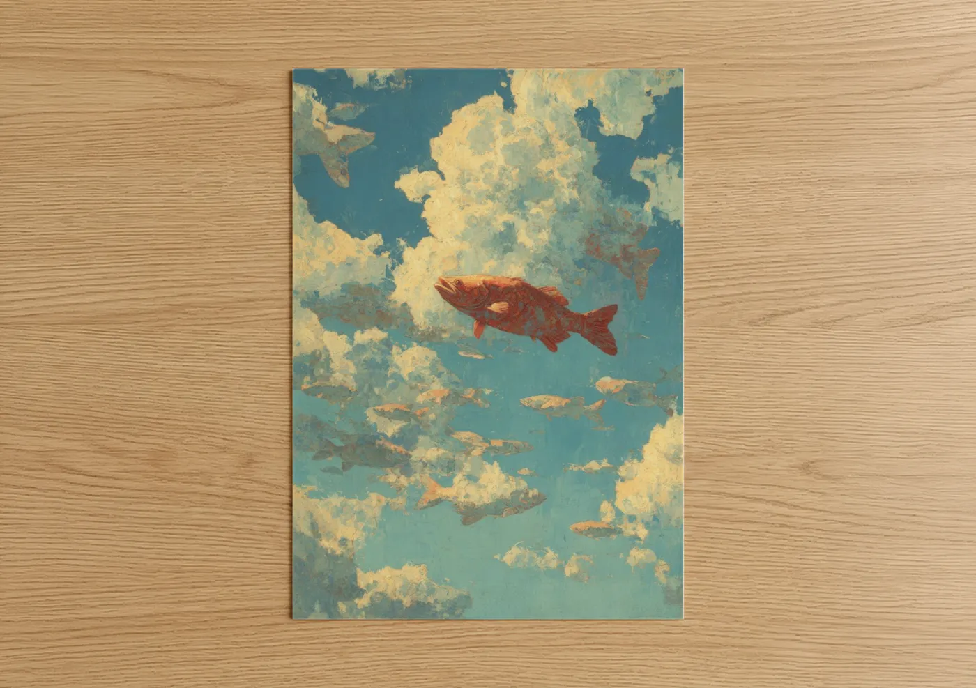 Crimson Wahoo Surreal Sky Wall Art