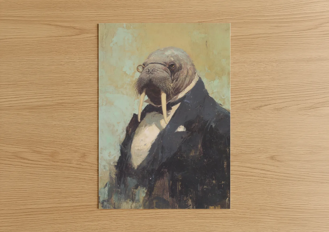 Distinguished Walrus in Formal Attire Wall Art