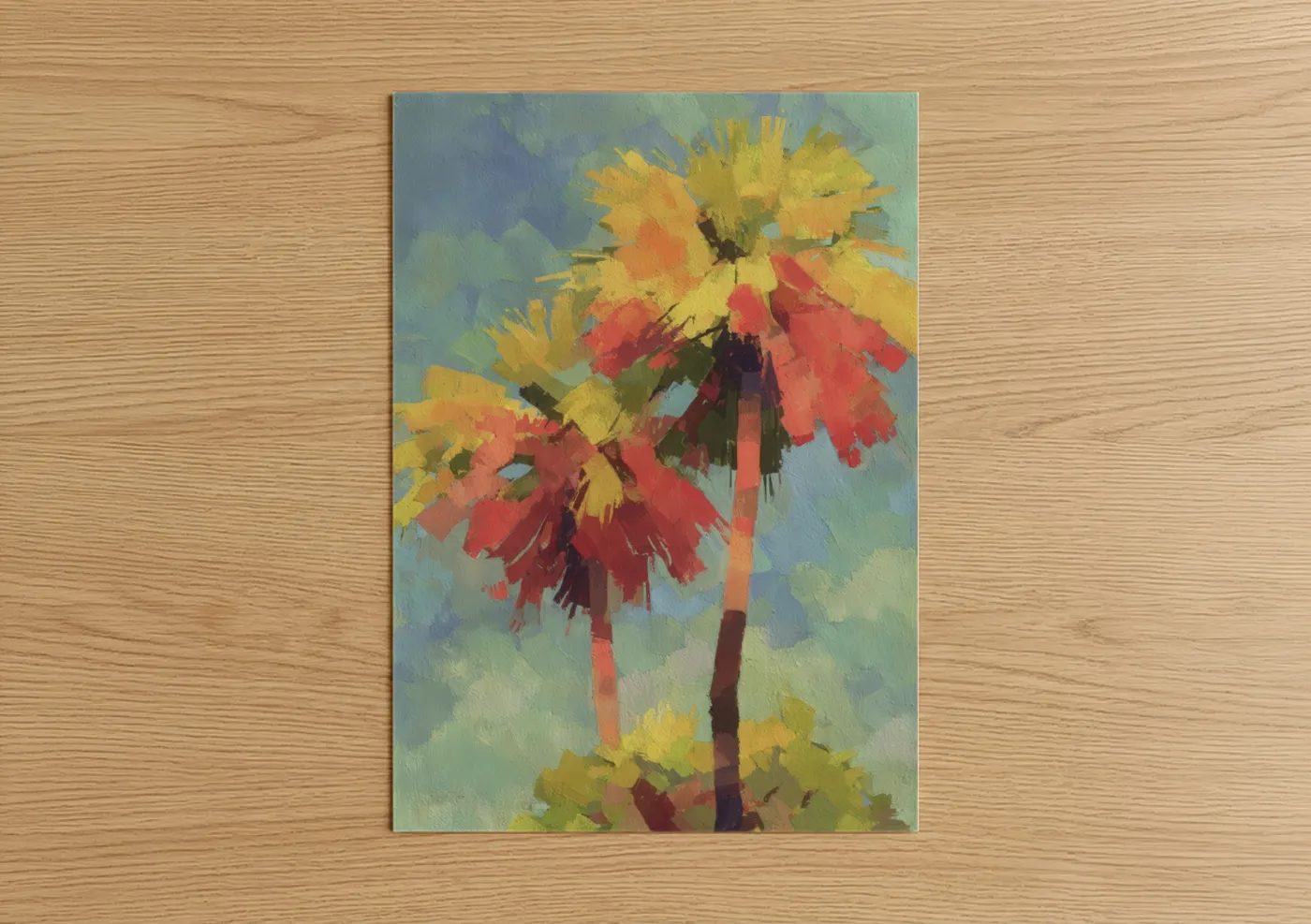 Vibrant Palm Tree Expressionist Wall Art