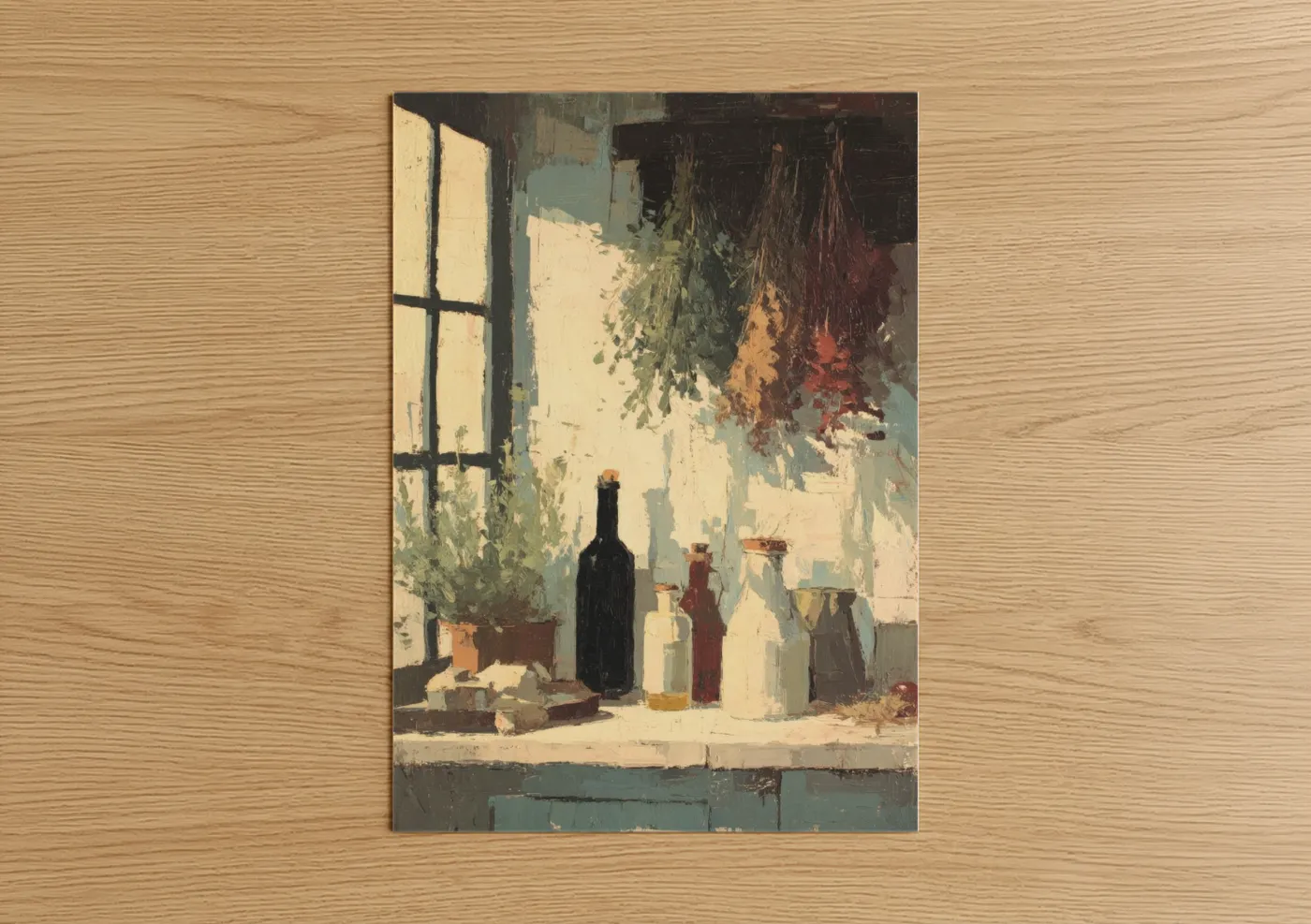 Sunlit Winery Window Still Life Wall Art