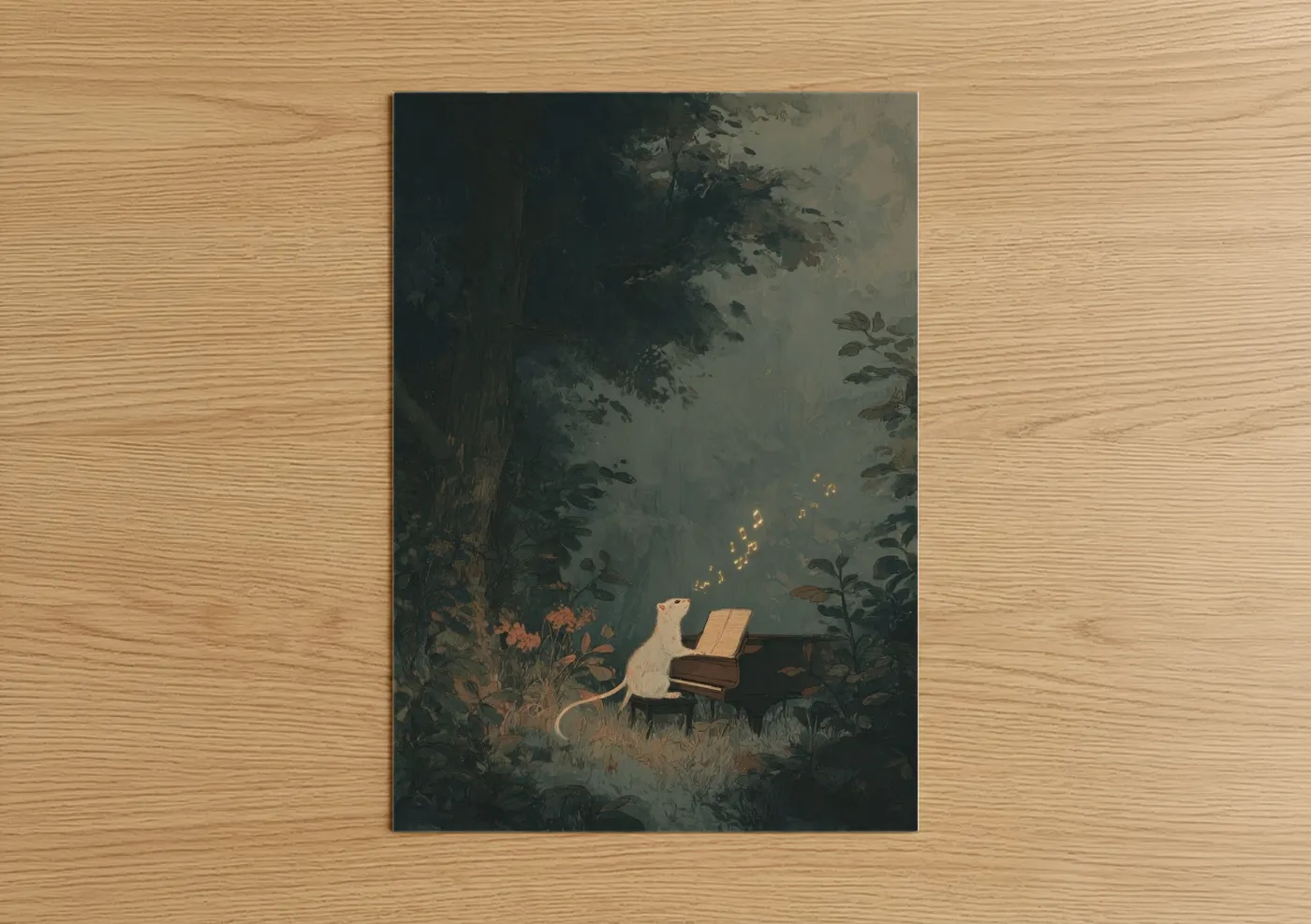 Musical Weasel in Enchanted Forest Wall Art