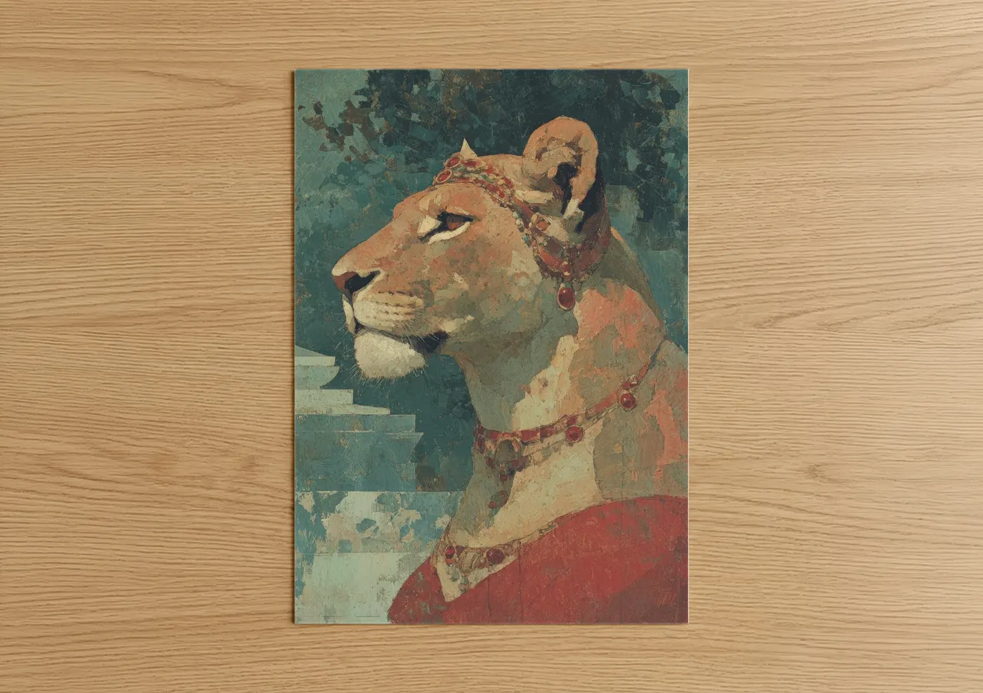 Ornate Sphinx Jeweled Ancient Wall Art